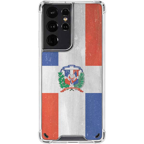 Dominican Republic Flag Faded Galaxy S21 Ultra 5G Clear Case